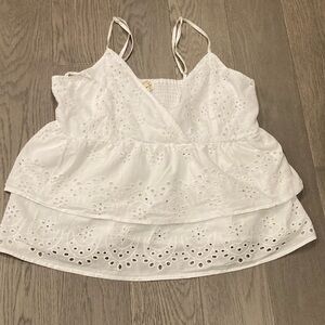 Rebellion White Eyelet Top